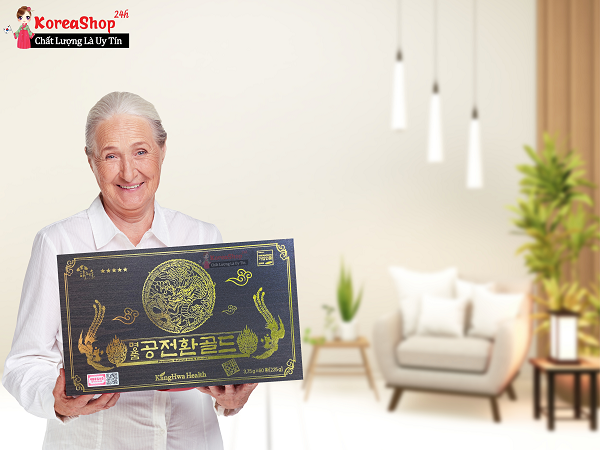 Viên đông trùng hạ thảo hộp gỗ đen Hàn Quốc món quà cho người cao tuổi.