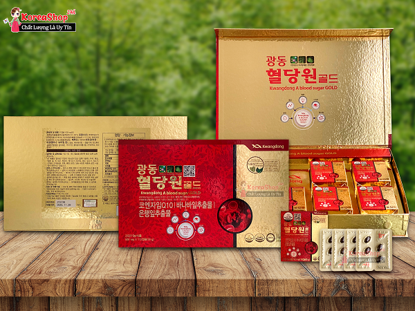 Viên uống hỗ trợ điều trị huyết áp, tiểu đường Hàn Quốc Kwangdong A Blood Sugar Gold được nhiều người tin dùng.