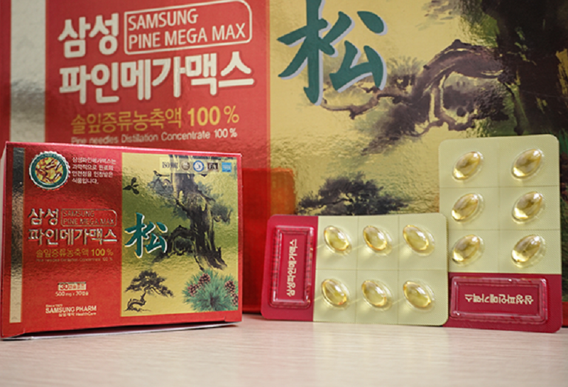 Vitamin E và tinh dầu thông đỏ Samsung Pine Mega Max có nhiều lợi điểm.