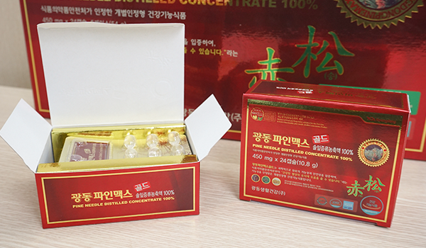 Tinh dầu thông đỏ Kwangdong 120 Capsules Hàn Quốc chứa nhiều thành phần dinh dưỡng.